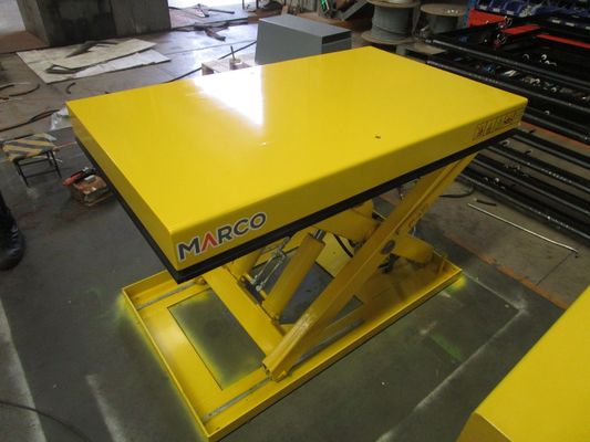 Kwaliteit 1000 kg Marco Hydraulische enkele schaar Lift tafel met Hoyer motor en Bucher pomp fabriek