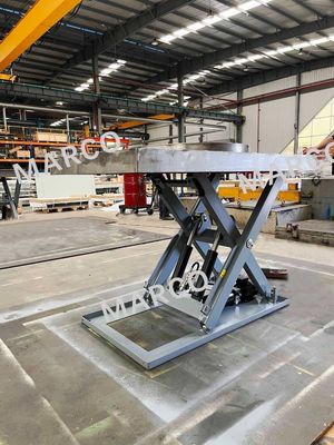 Running Mode Stationary Electric Single Scissor Lift Table with Turntable Customization