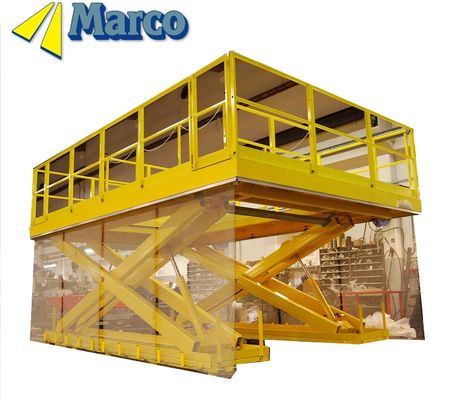 High Capacity Marco Hydraulic Scissor Lift Work Platform with Two Sliding Floor Boards