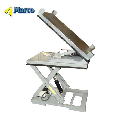 Marco Customsized 40 Degree Tilt Pallet Hydraulic Scissor Lift Meja Gudang Crane