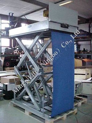 Running Mode Stationary 0.4-1.5 Ton Marco High Scissor Lift Table for Warehouse Crane